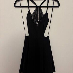 Lush Little Black Satin Dress - Size Small (Worn Once)